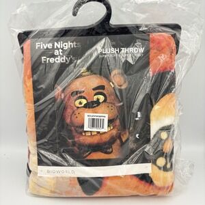 Bioworld Five Nights At Freddy's Plush Throw Blanket 48" x 60" Cute Creepy Soft